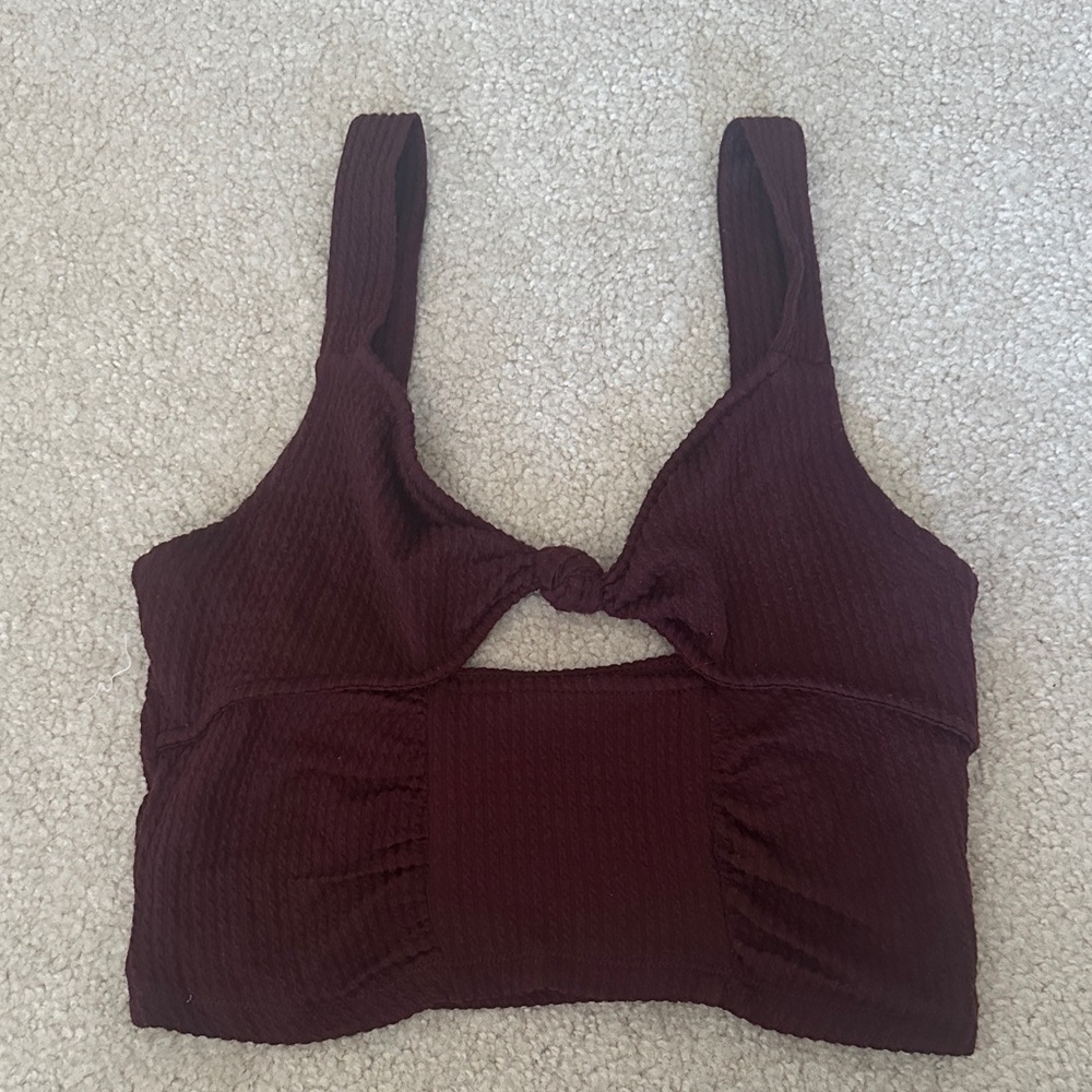 Deep Red Knotted Tank Top
